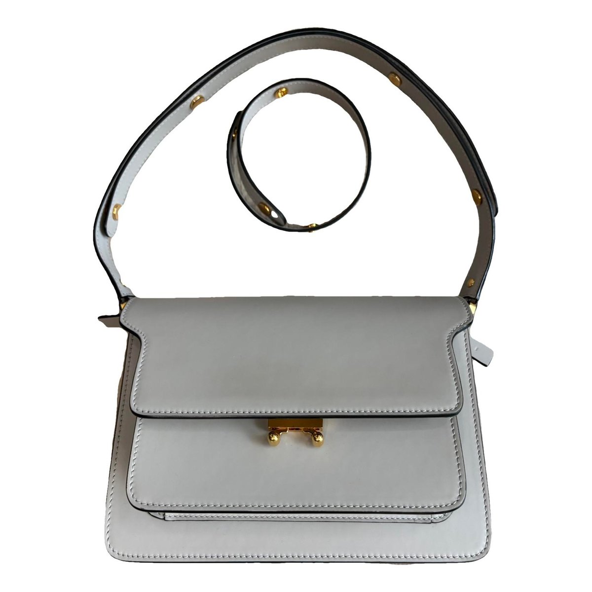 Trunk leather handbag
