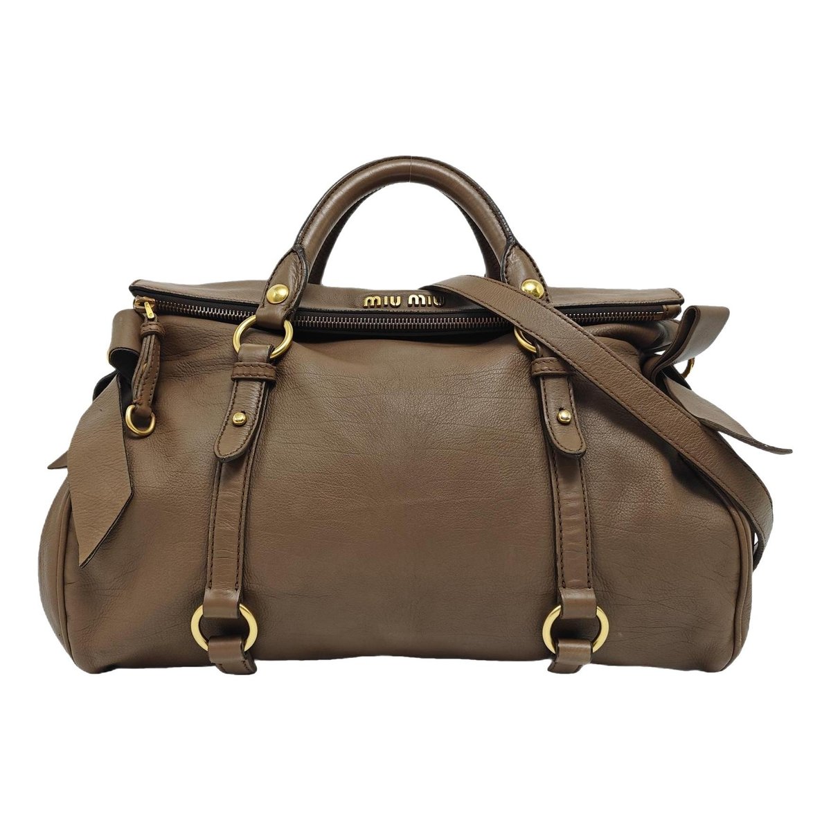 Bow bag leather handbag