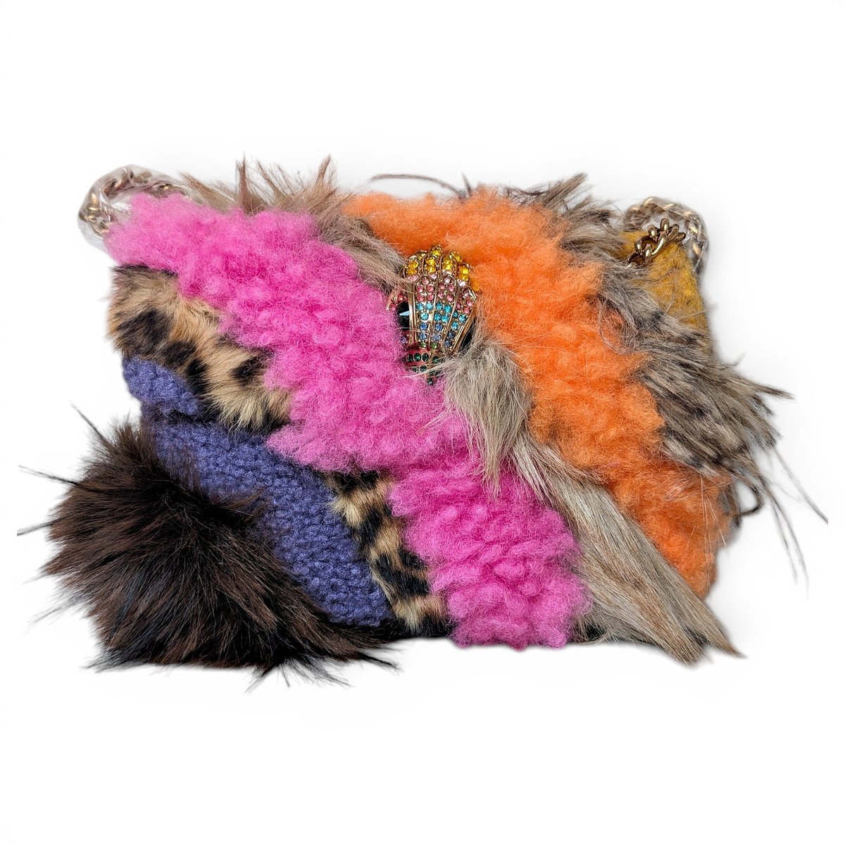 Faux fur crossbody bag