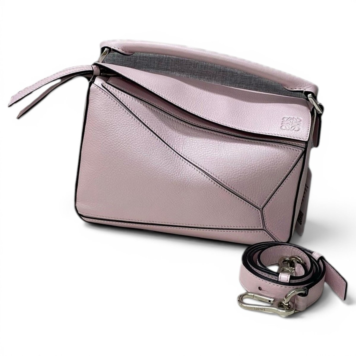 Puzzle leather handbag