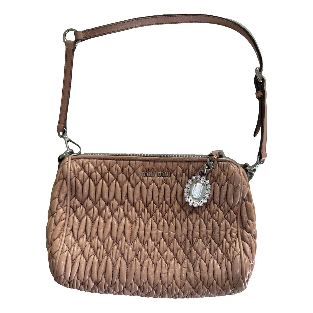 Miu Crystal leather handbag