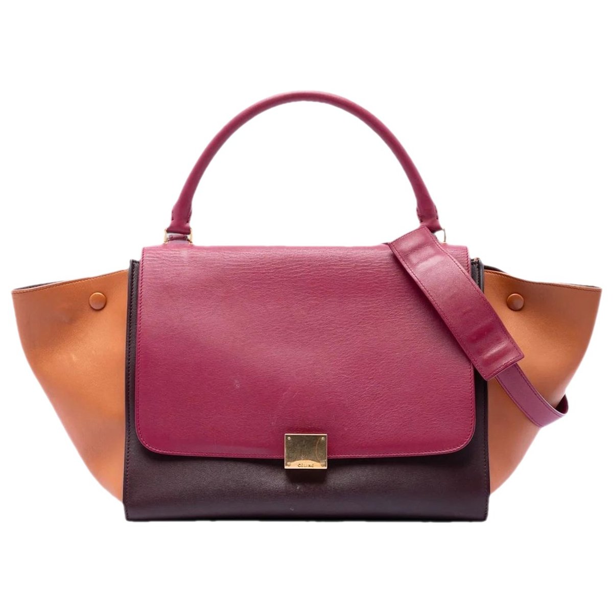 Trapèze leather satchel