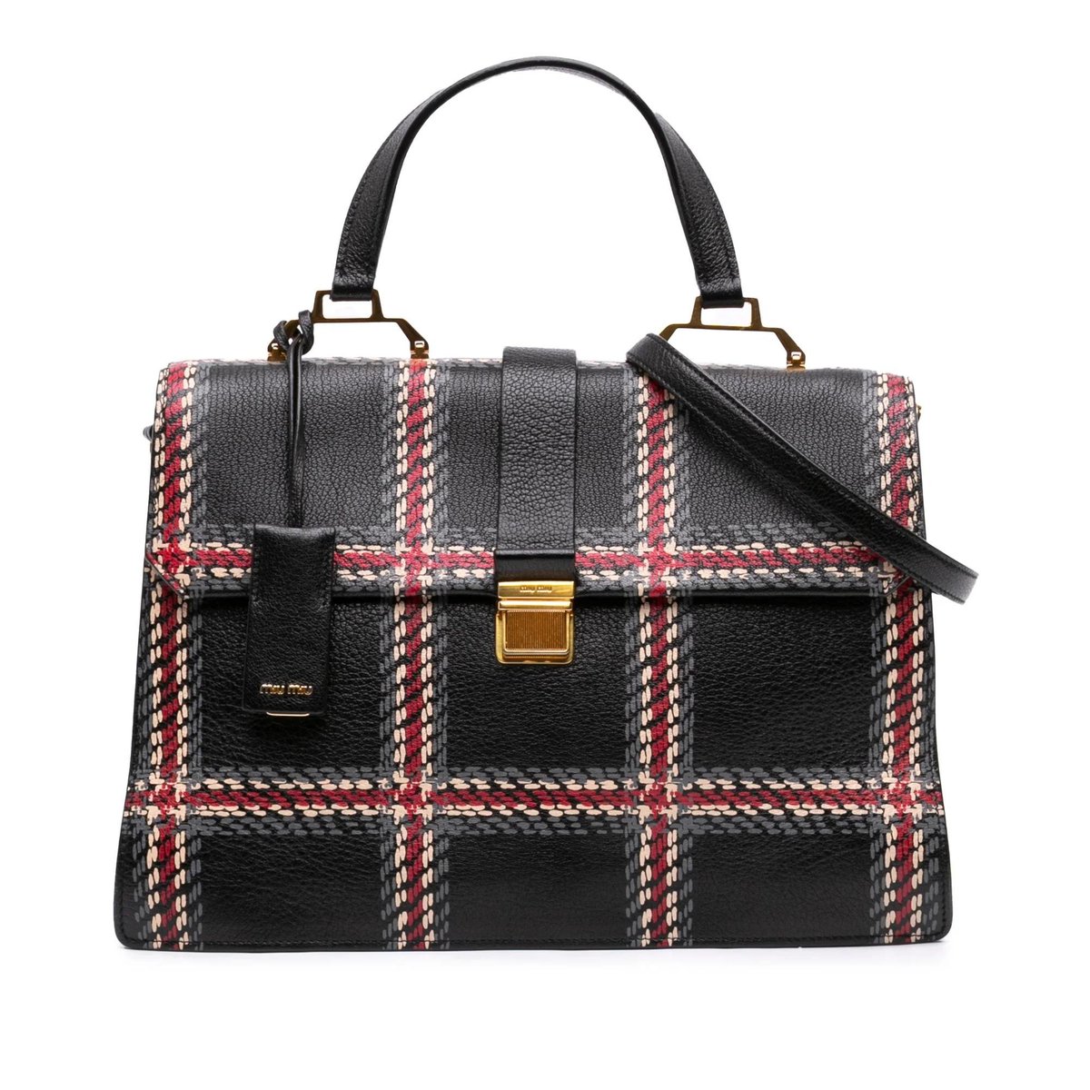 Madras leather handbag