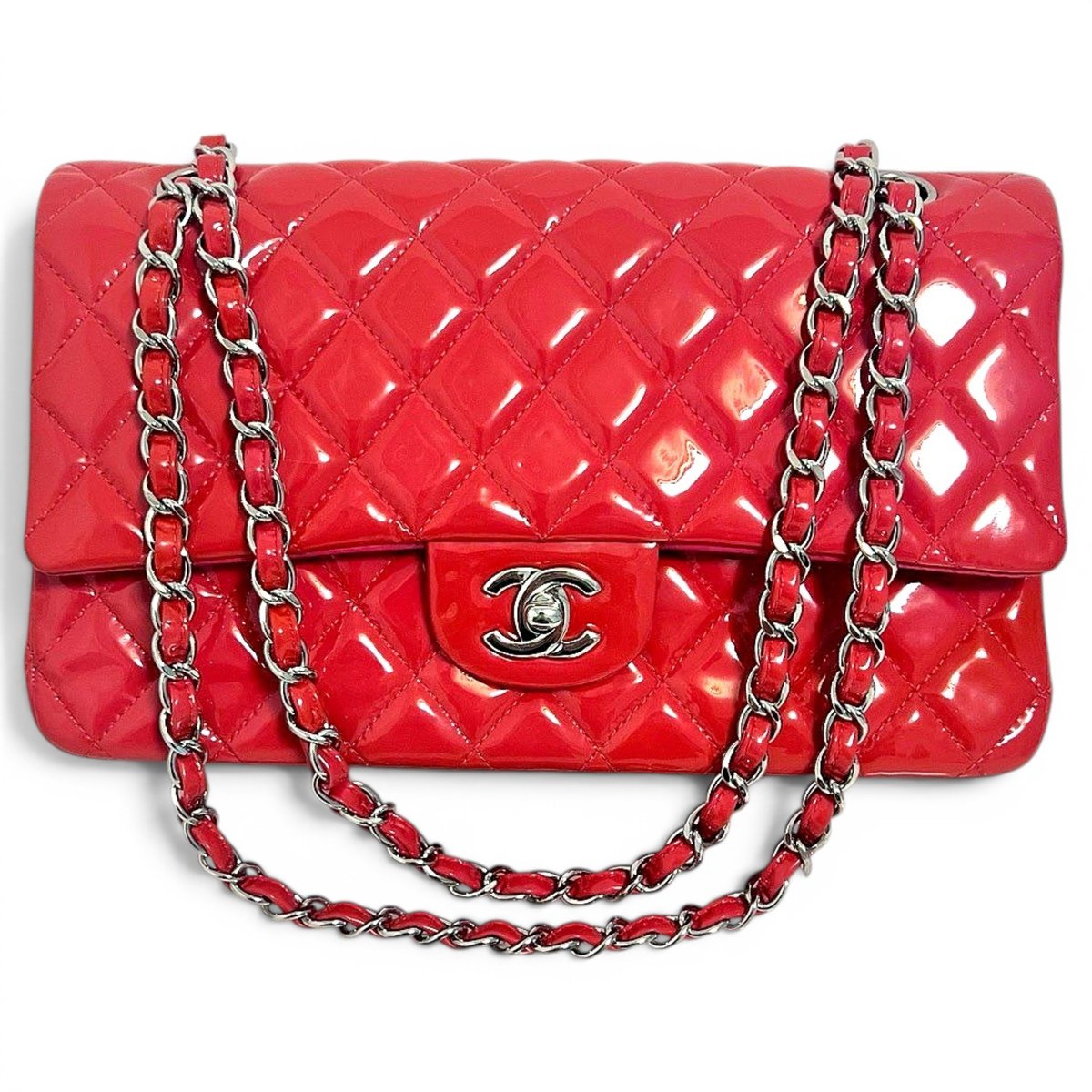 Trendy CC Flap patent leather handbag