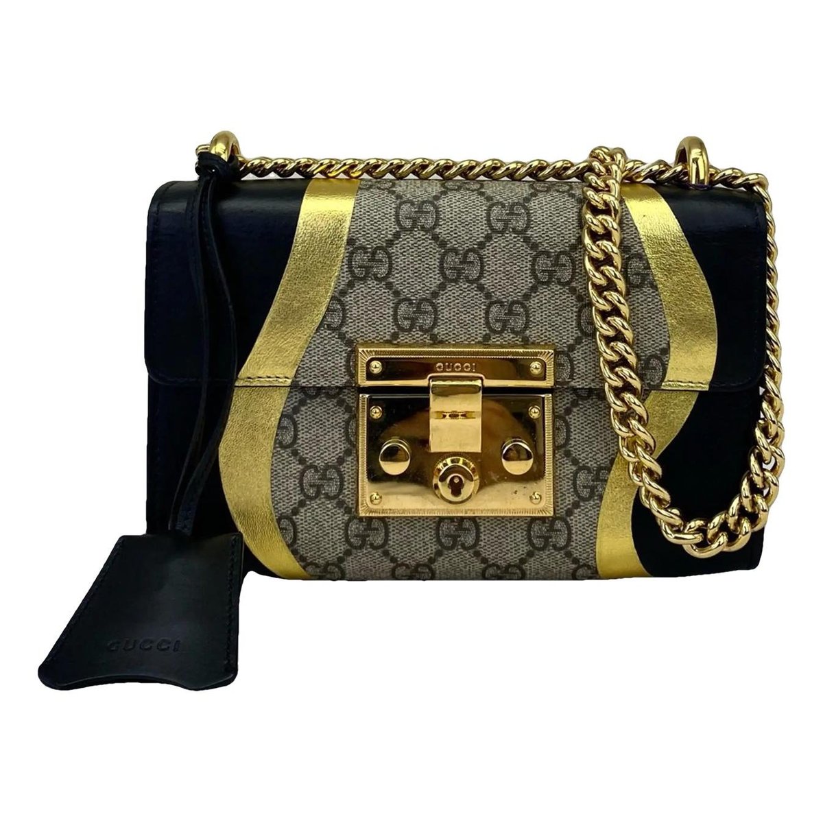 Padlock leather handbag