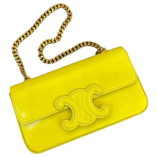Triomphe chain leather handbag
