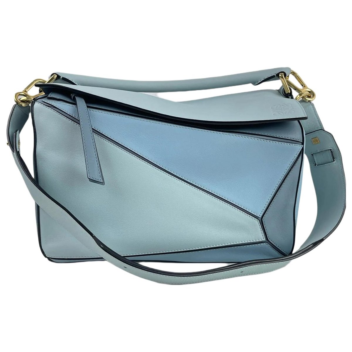 Puzzle leather handbag
