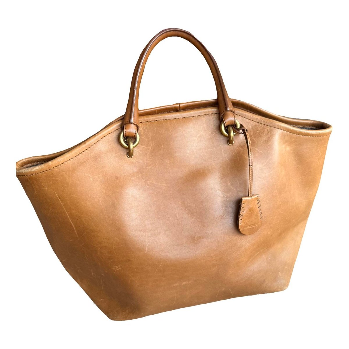 Box leather handbag