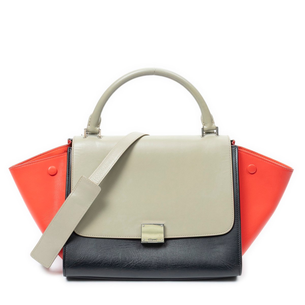 Trapèze leather handbag