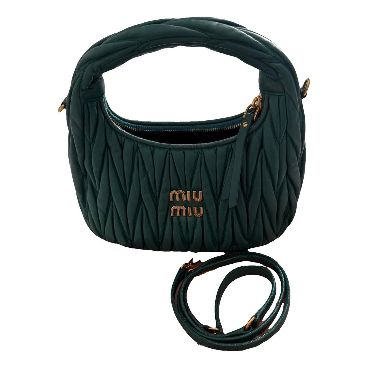 Miu Wander leather crossbody bag