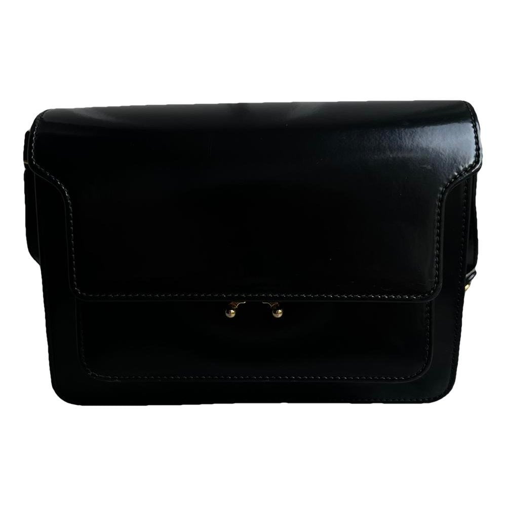 Trunk leather crossbody bag