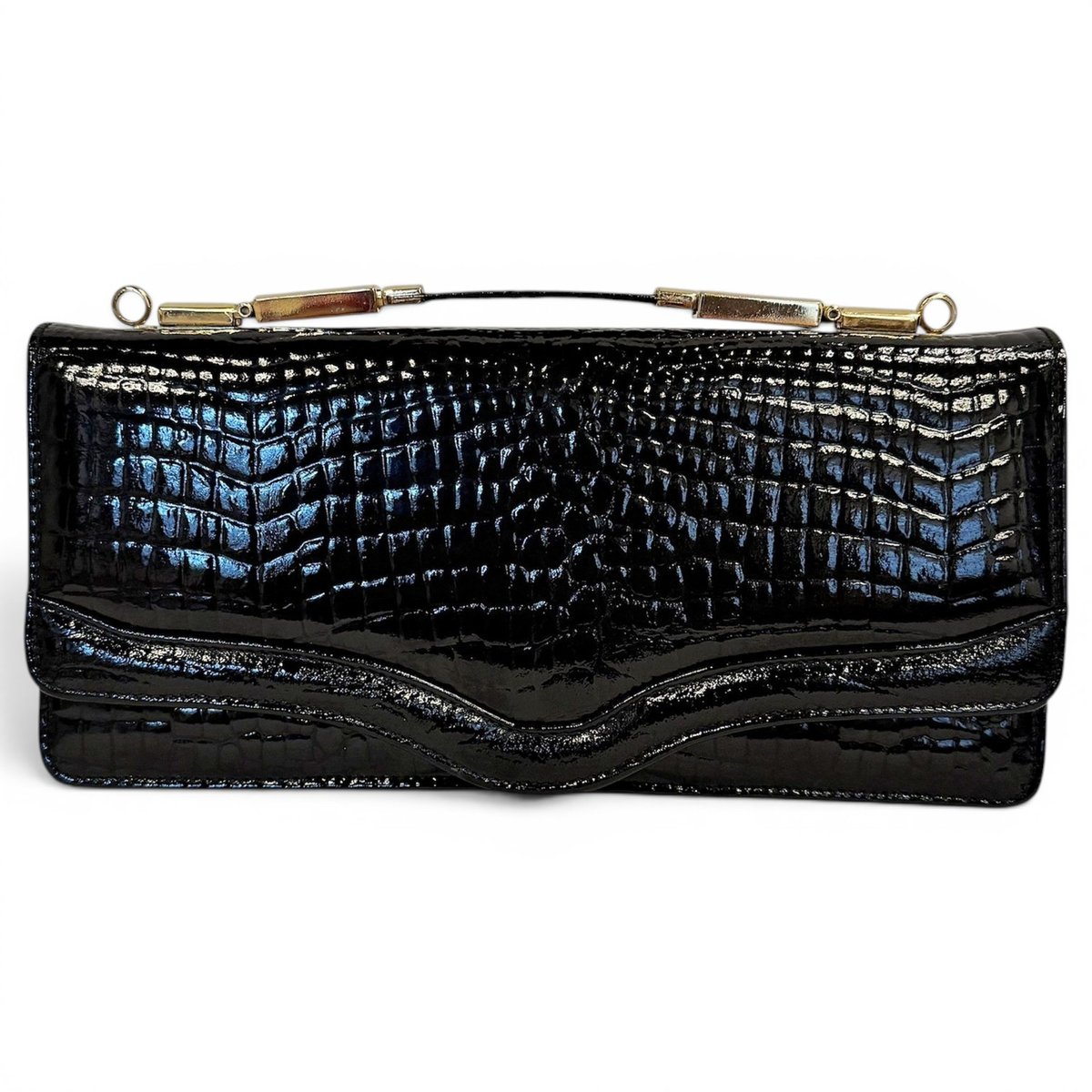 Patent leather clutch bag