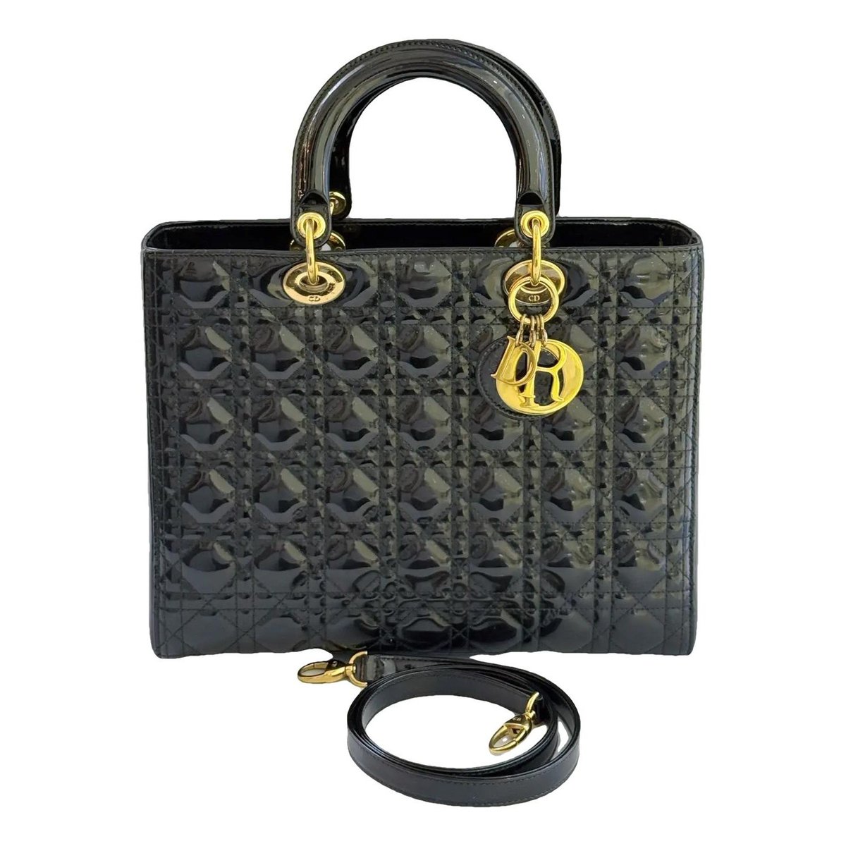 Lady Dior patent leather handbag