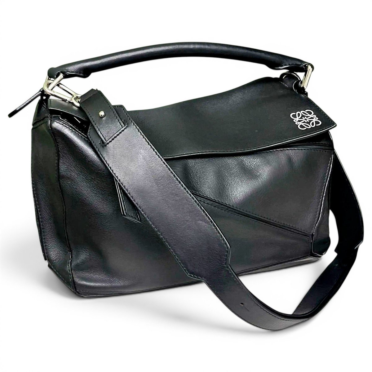 Puzzle leather handbag