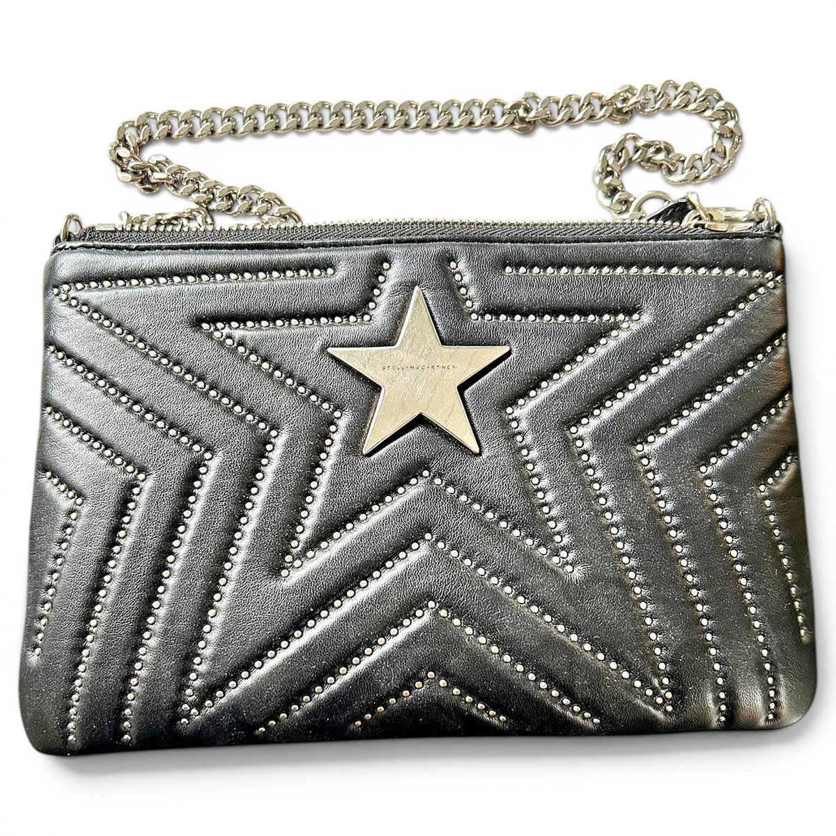 Stella Star vegan leather clutch bag
