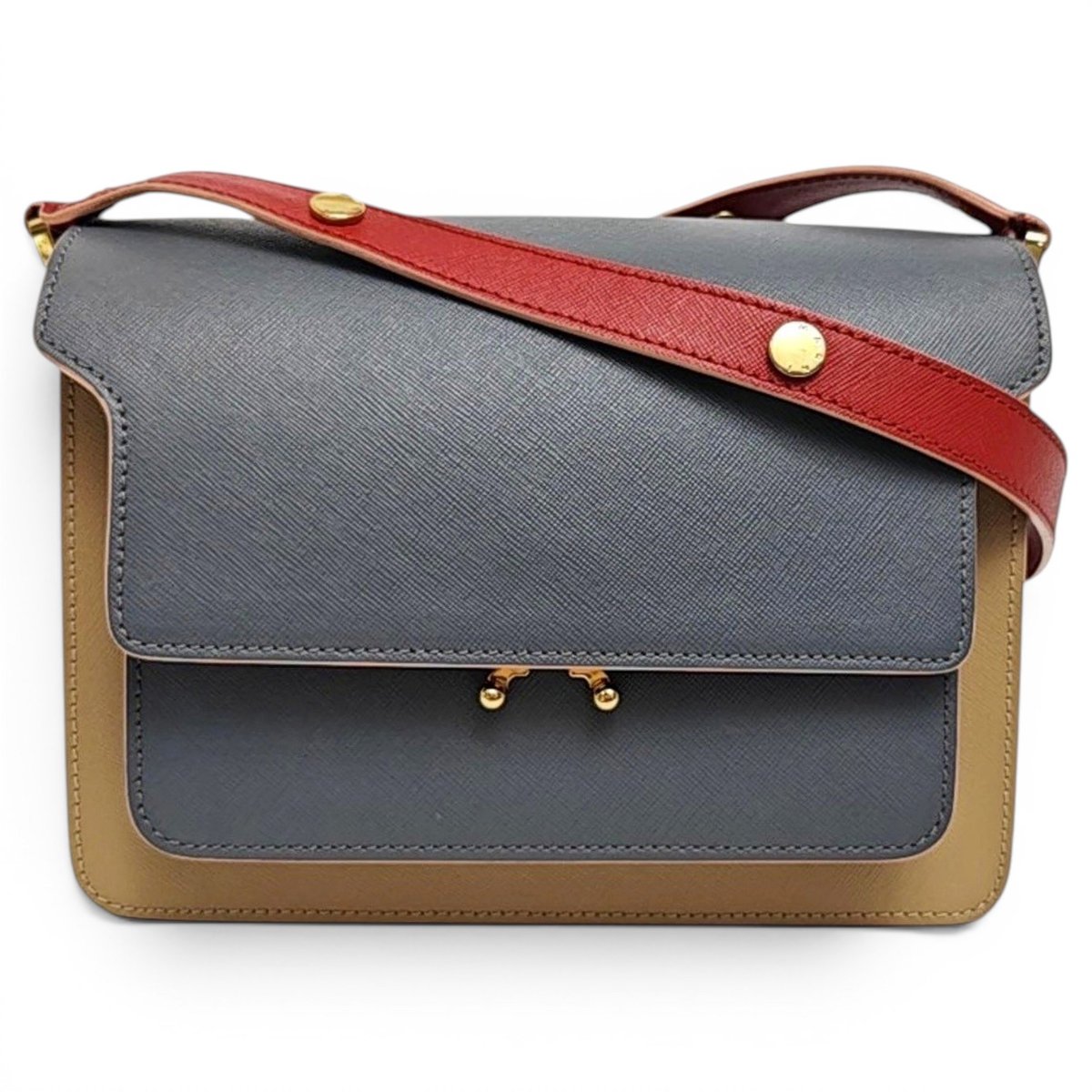 Trunk leather handbag