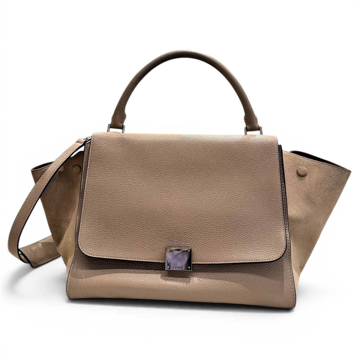 Trapèze leather handbag