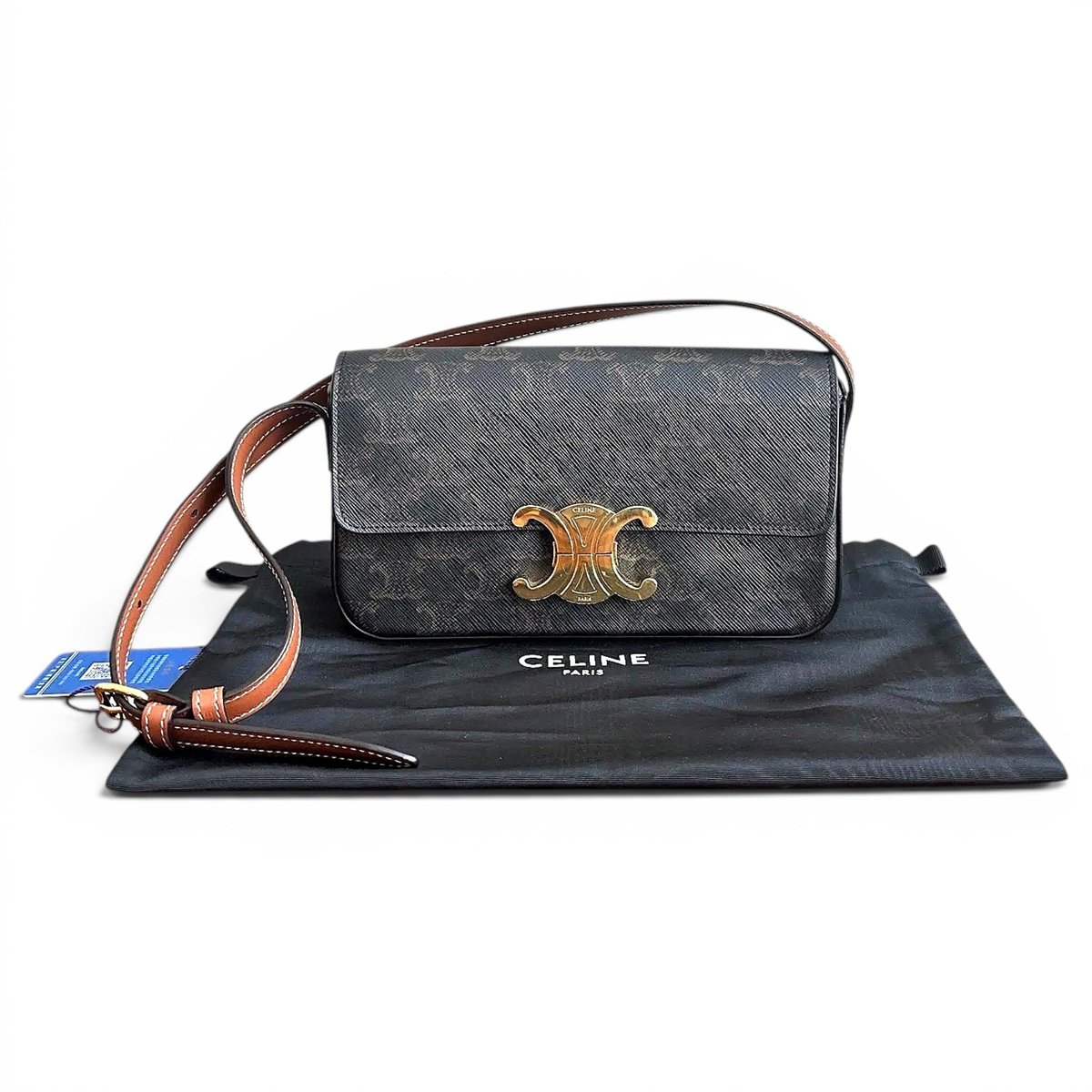 Triomphe Long vinyl crossbody bag