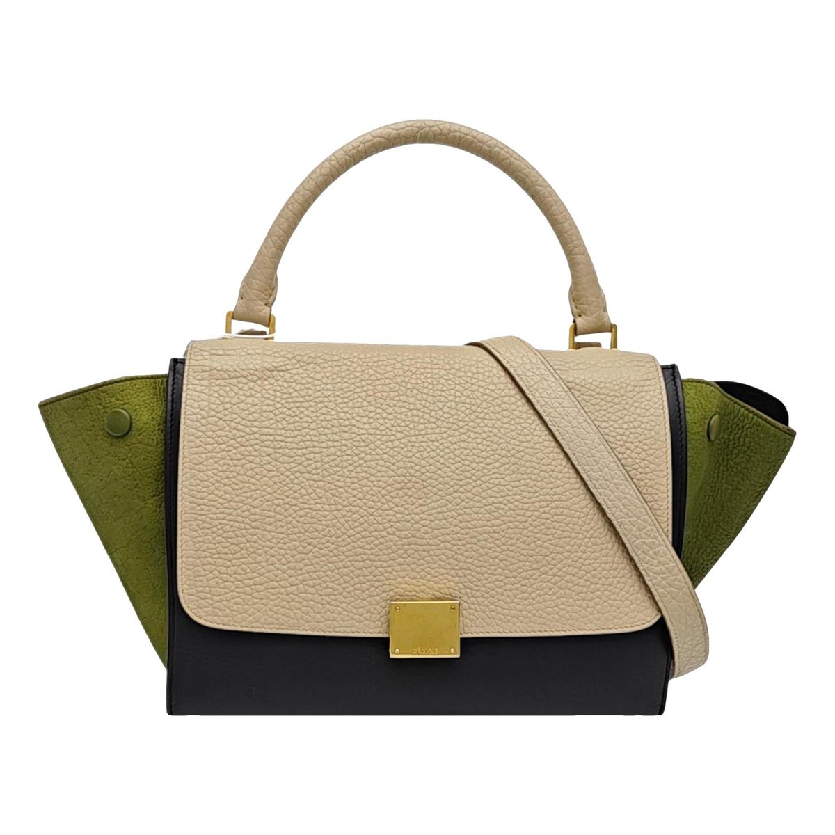 Trapèze leather handbag