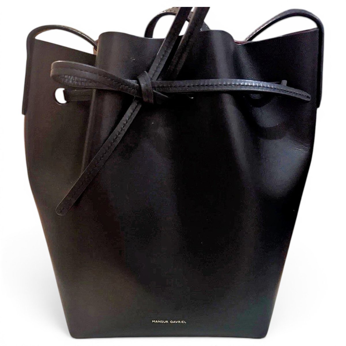 Bucket leather handbag