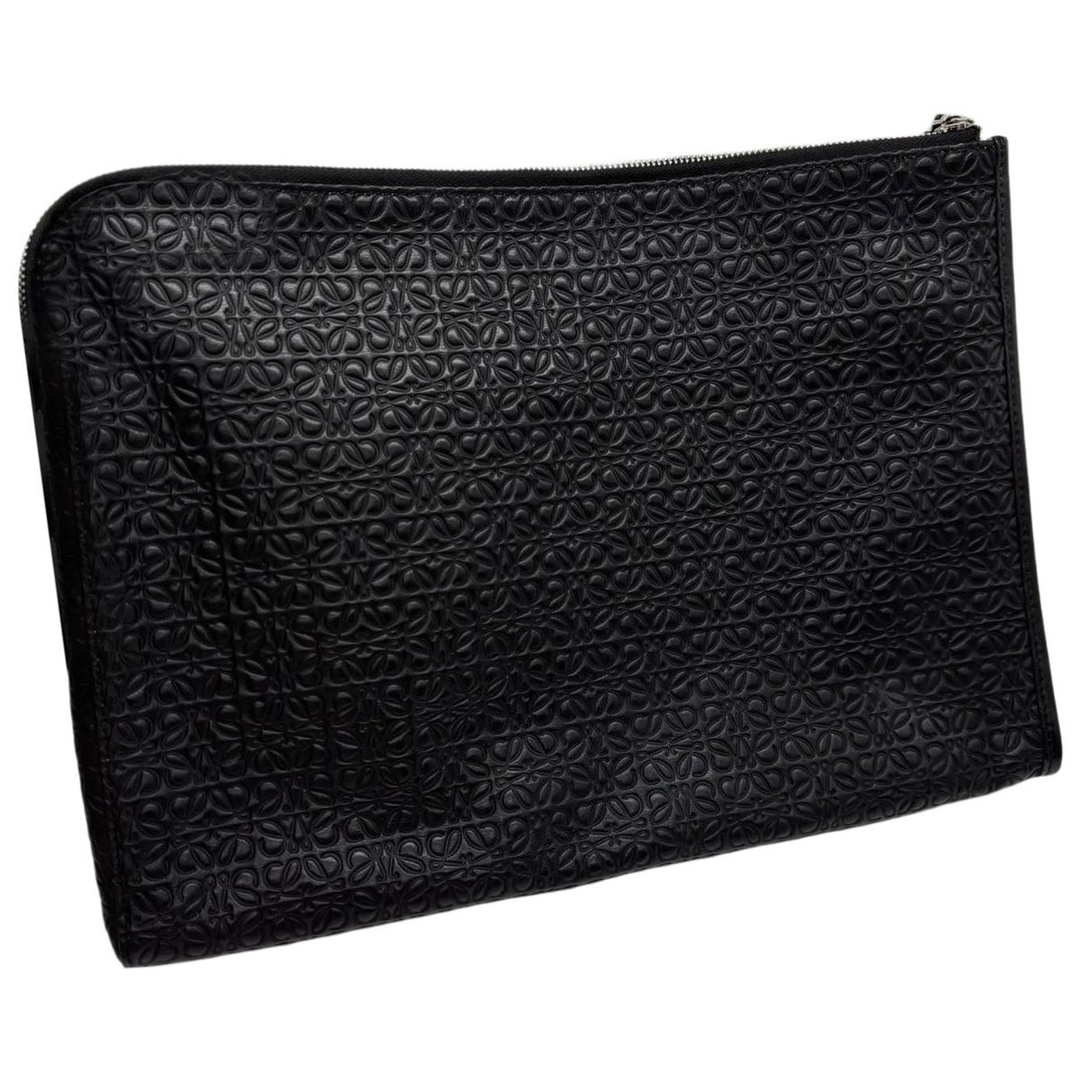 T Pouch leather clutch bag