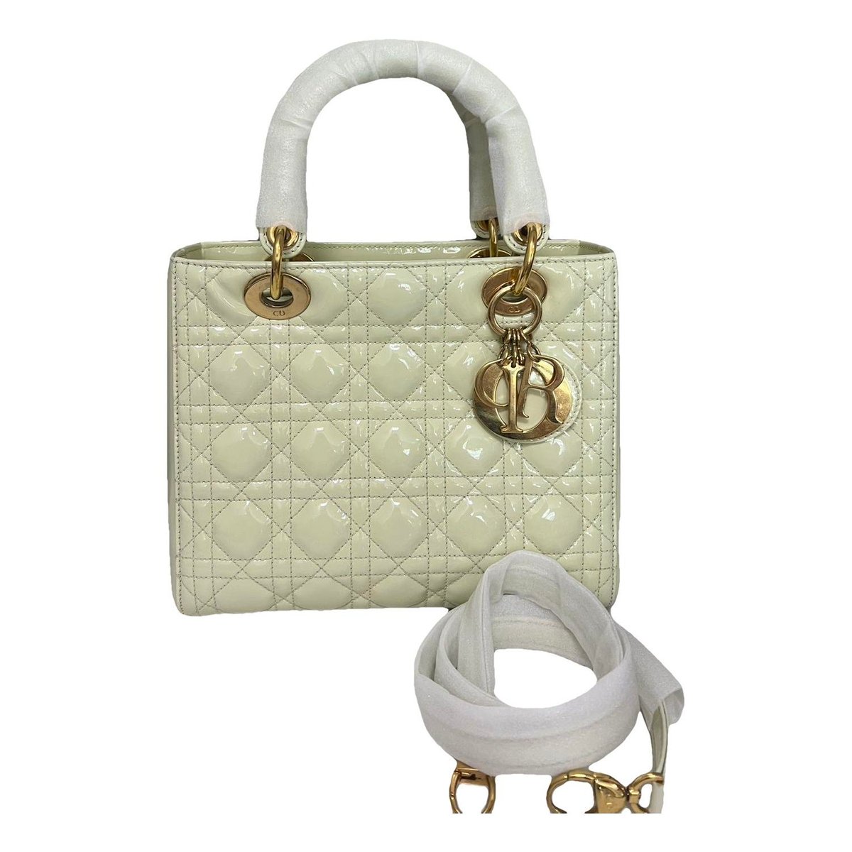 Lady Dior patent leather handbag