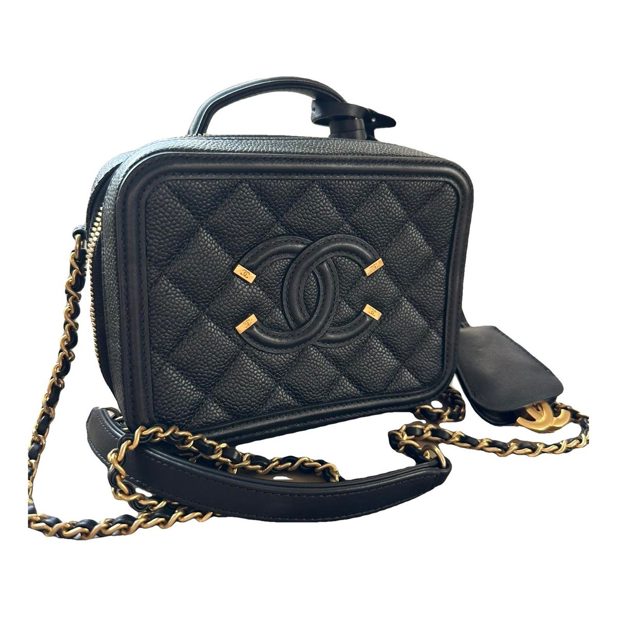 Vanity leather handbag