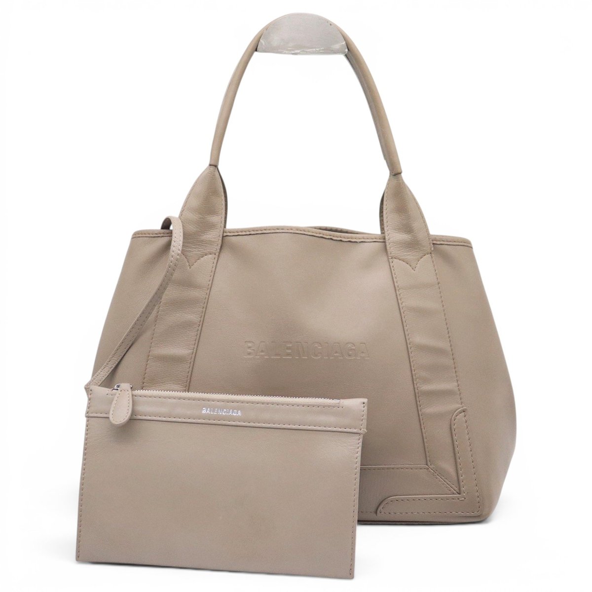 Navy cabas leather tote
