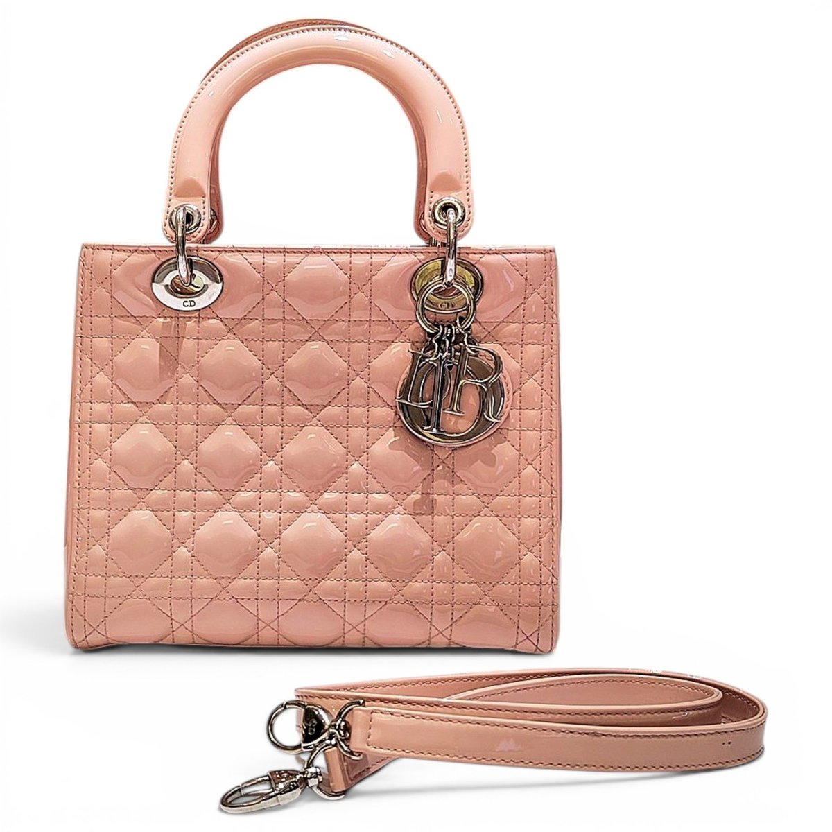 Lady Dior patent leather handbag