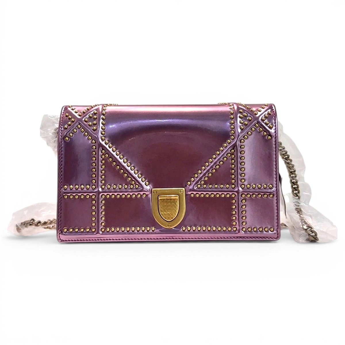 Diorama leather handbag