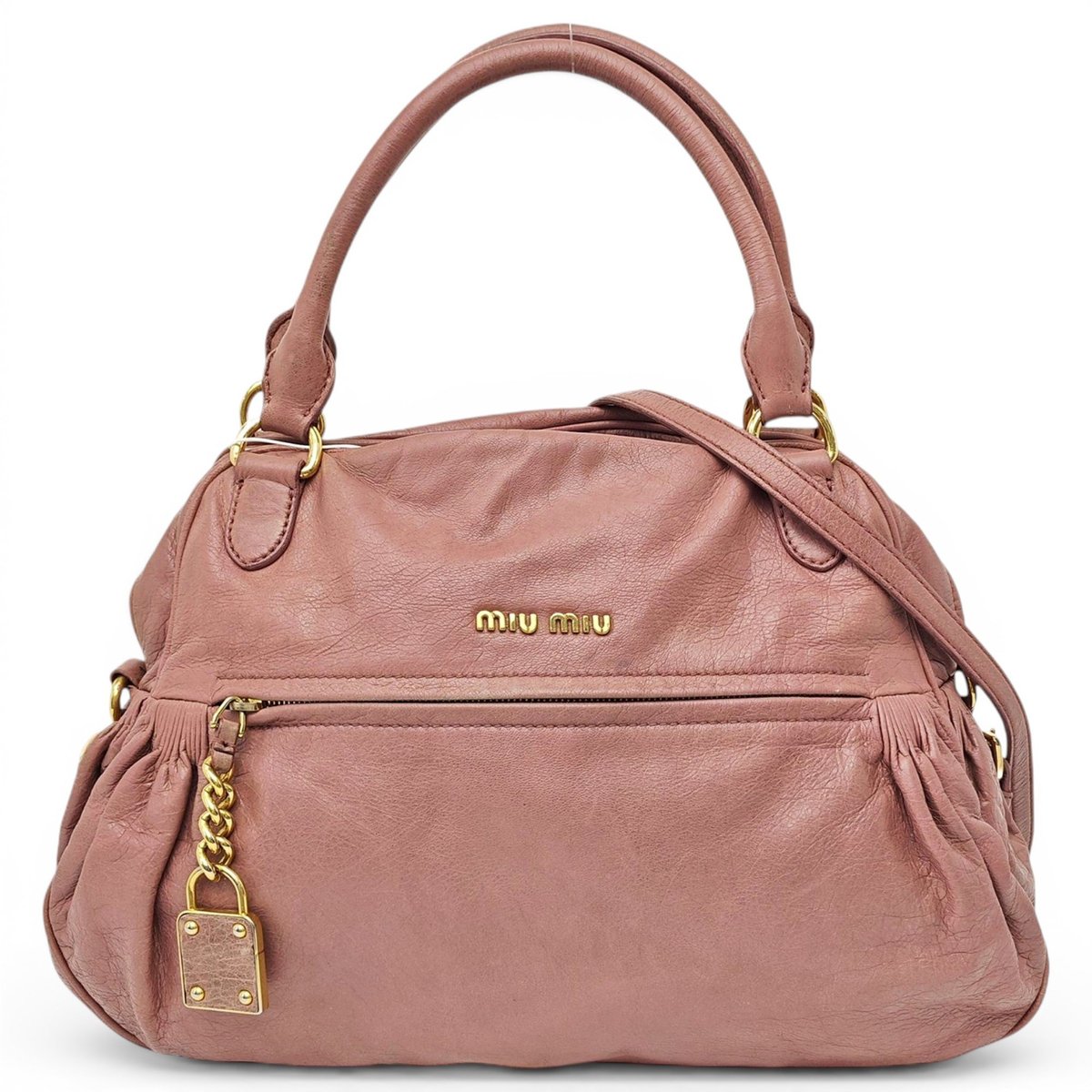 Coffer leather handbag