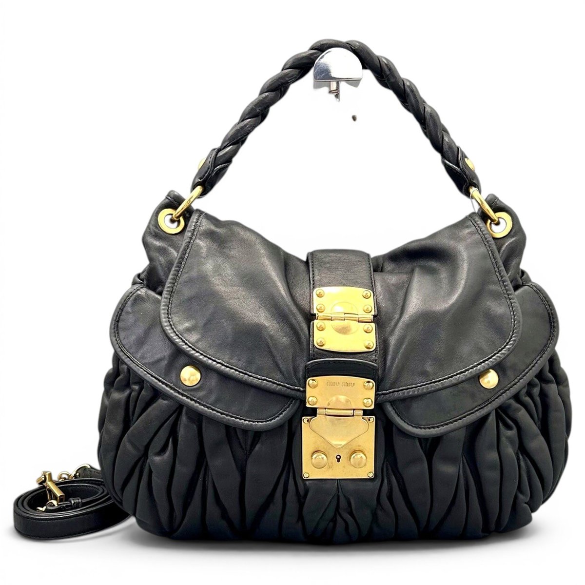 Coffer leather handbag