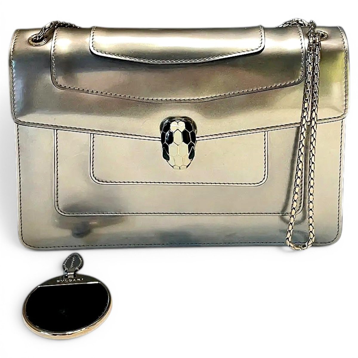 Serpenti leather handbag