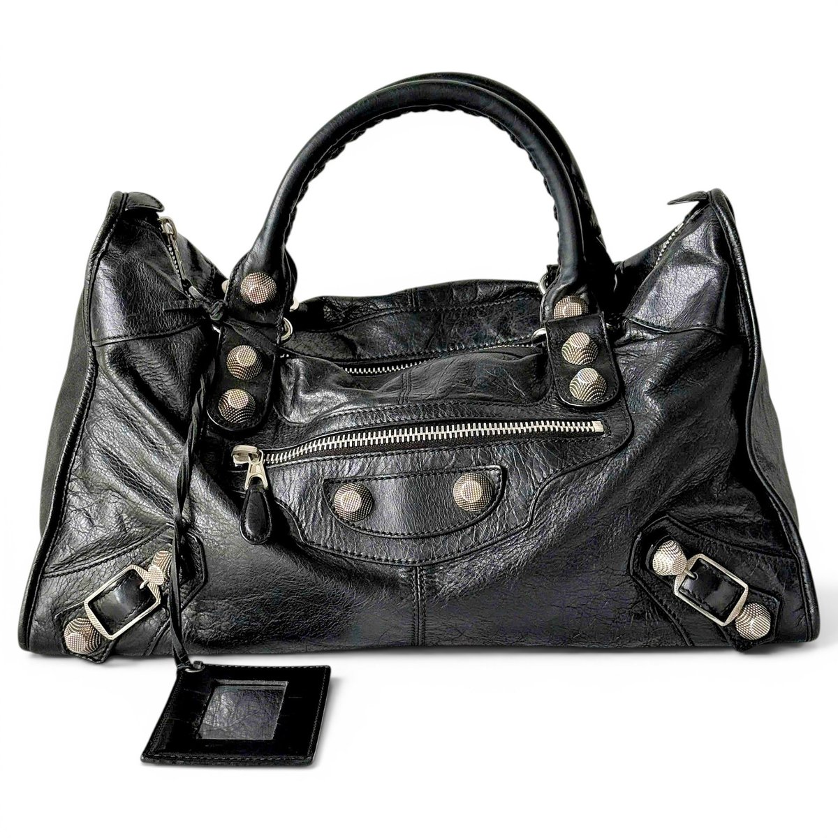Work leather handbag