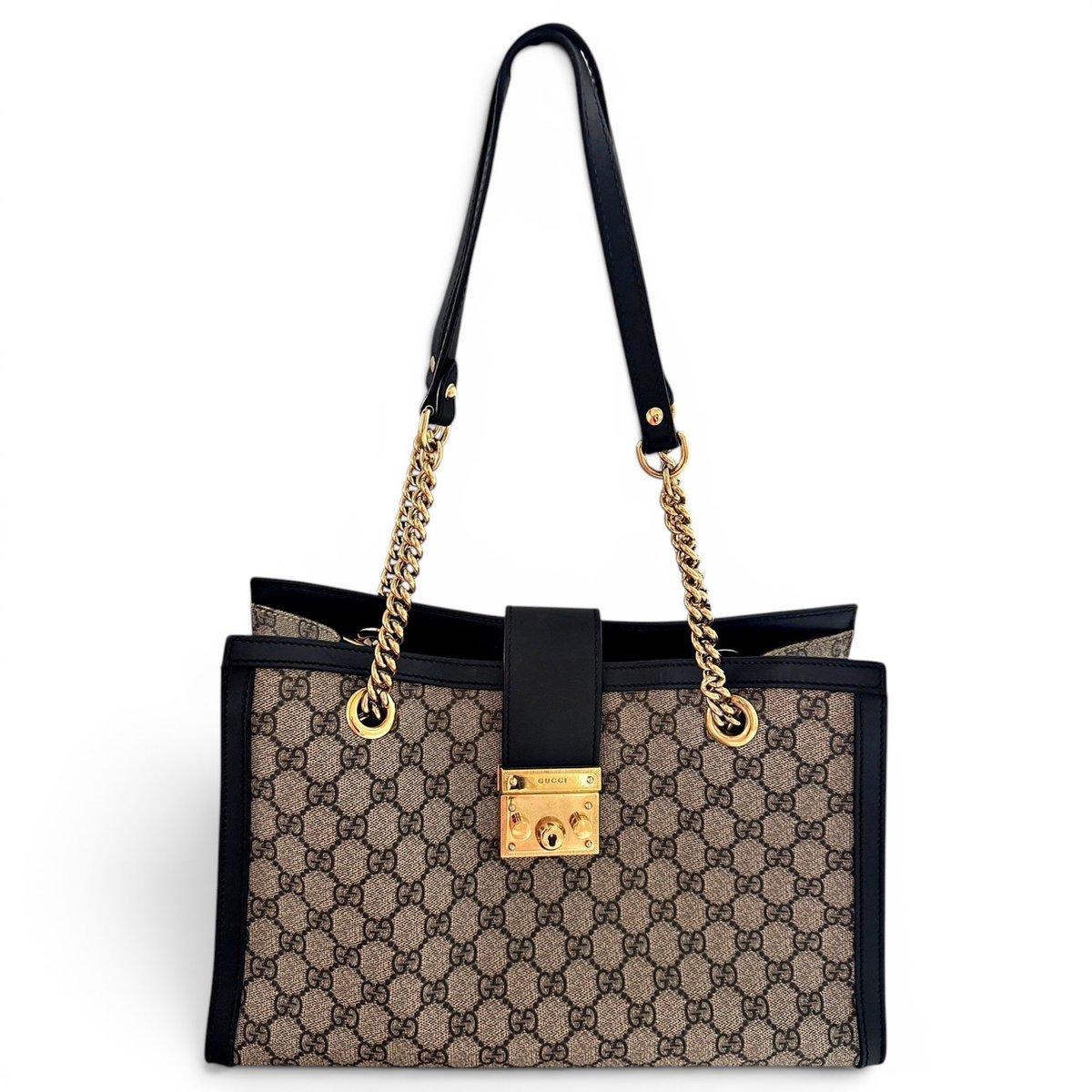 Padlock leather handbag