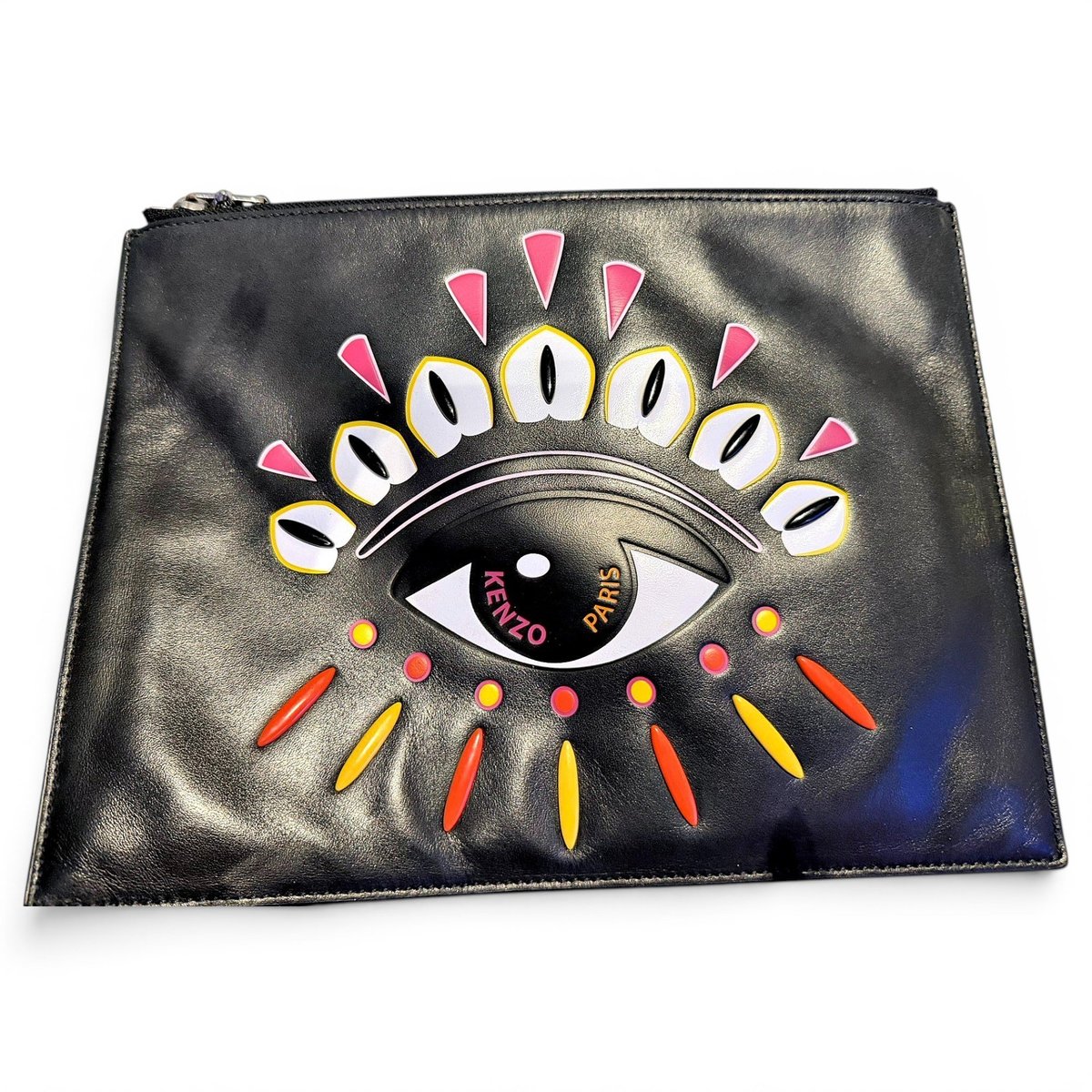 Leather clutch bag