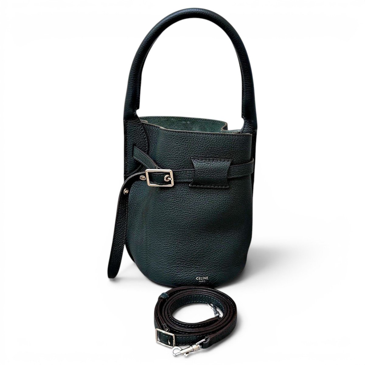 Clasp Bucket leather handbag