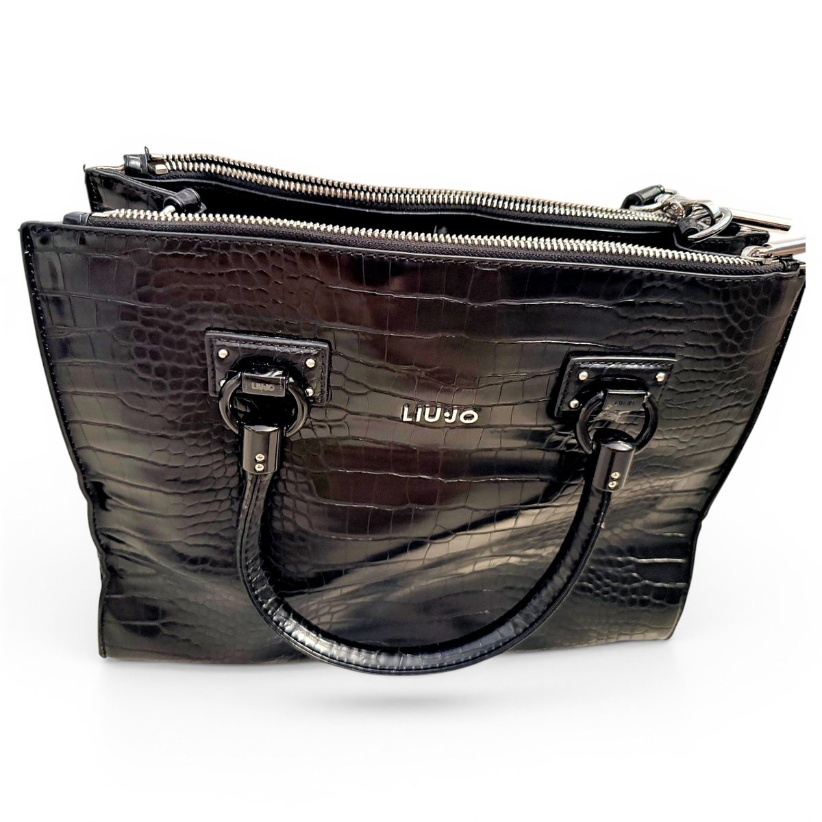 Patent leather handbag