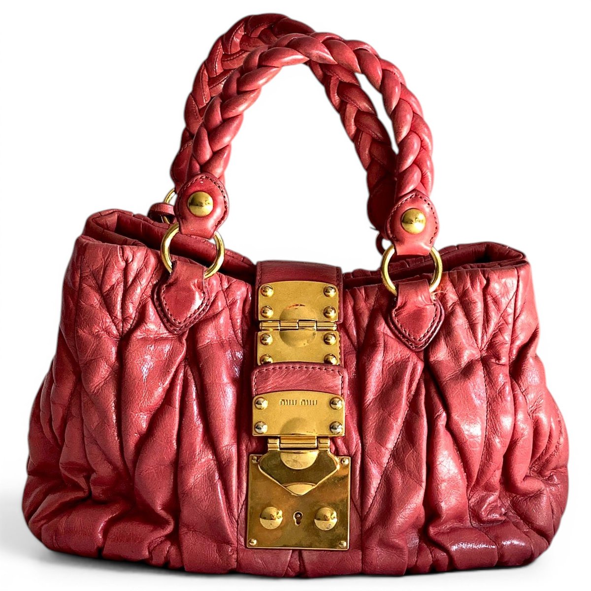 Coffer leather handbag