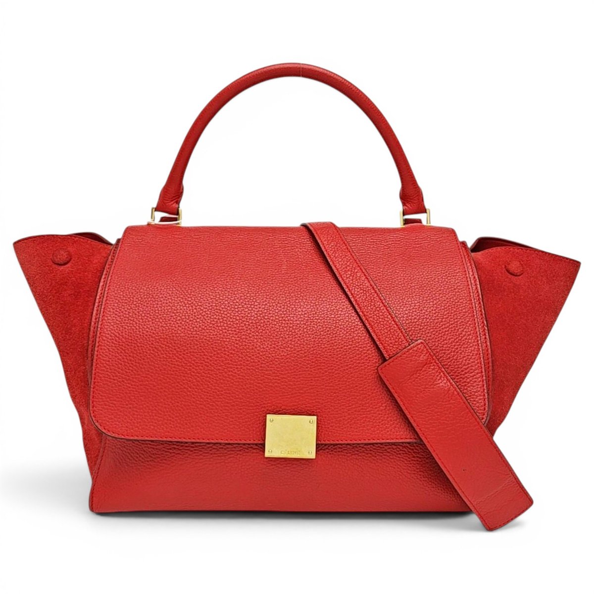 Trapèze leather handbag