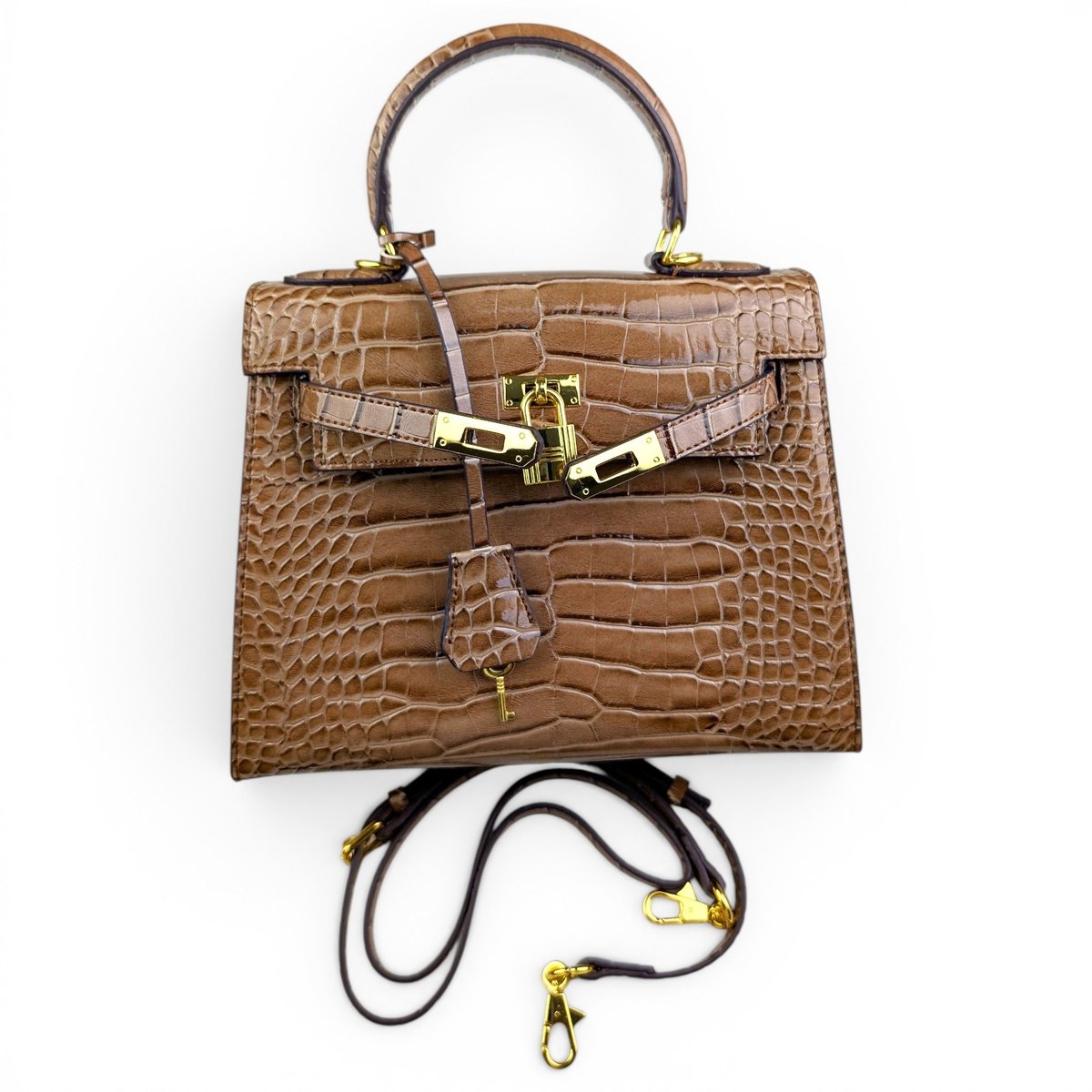 Crochet leather handbag