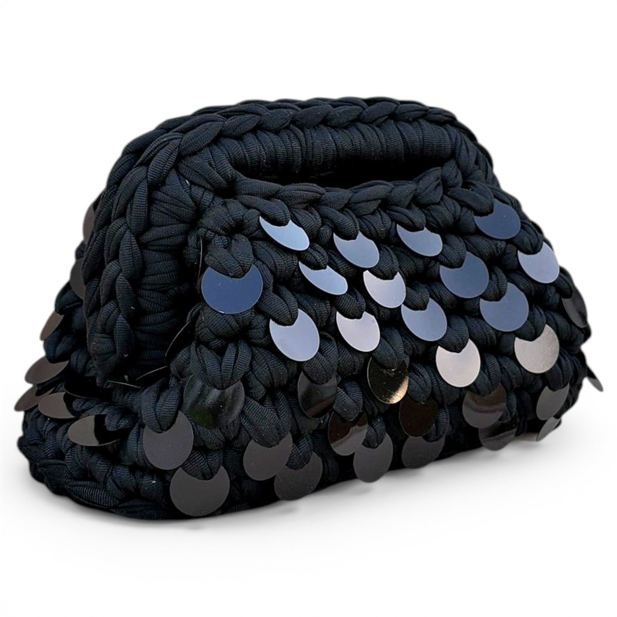Crochet glitter handbag