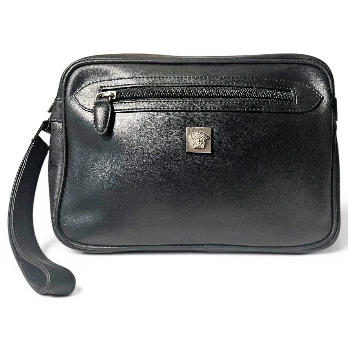 Leather clutch bag