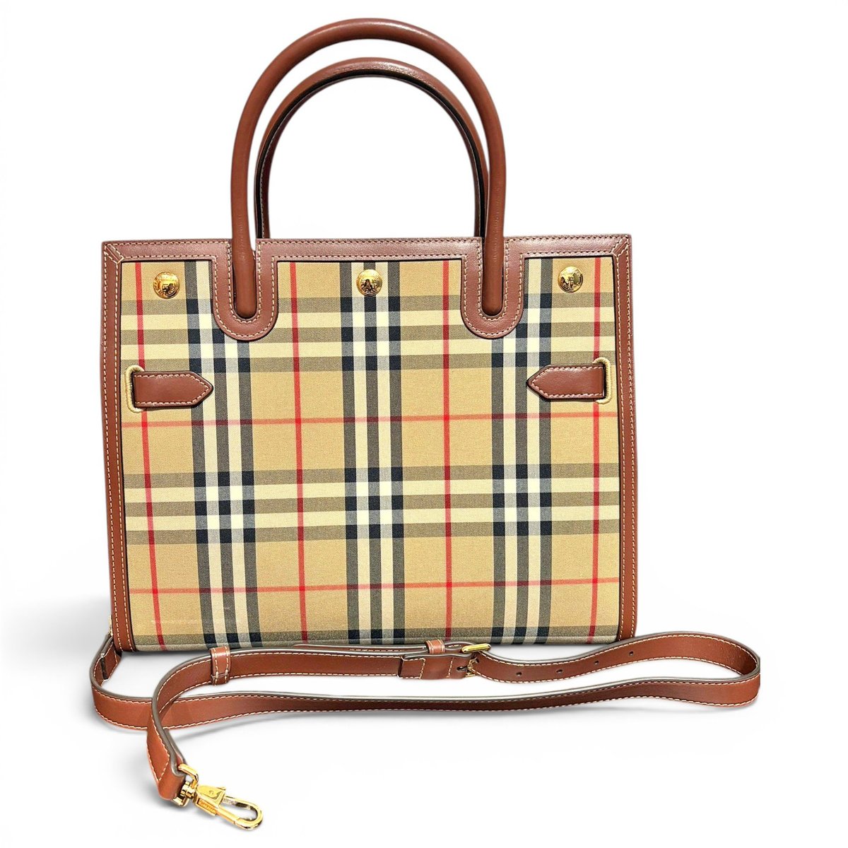 Title leather handbag