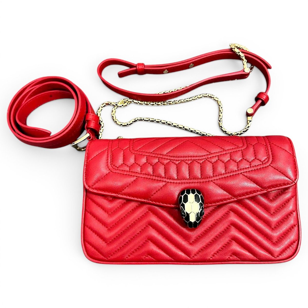 Serpenti leather handbag