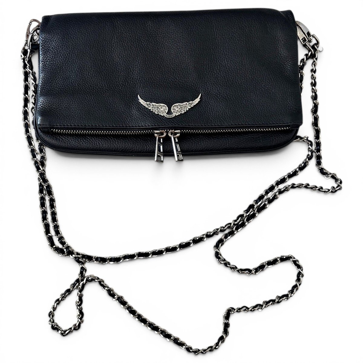 Rock leather clutch bag