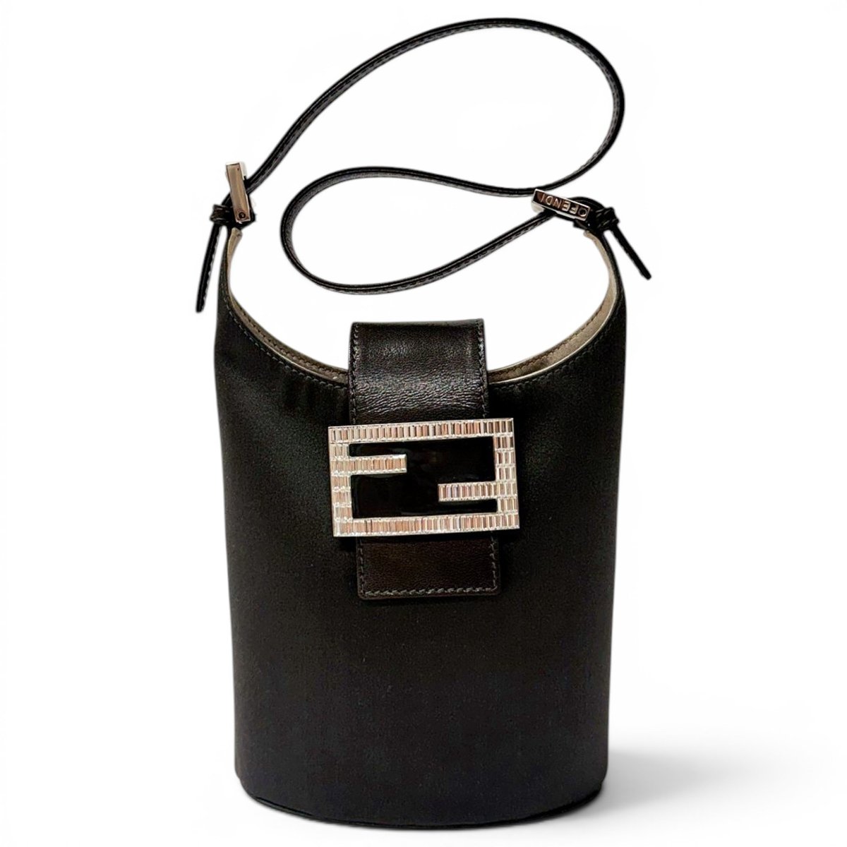 Baguette silk handbag