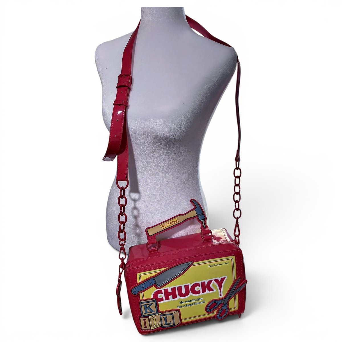 Patent leather handbag