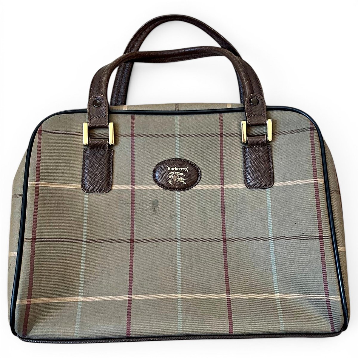 Title leather handbag