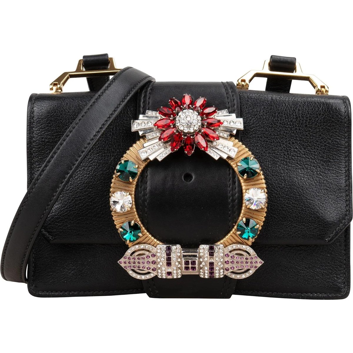 Madras leather crossbody bag